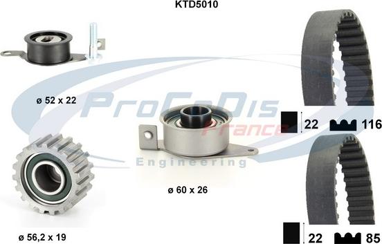 Procodis France KTD5010 - Комплект ангренажен ремък vvparts.bg