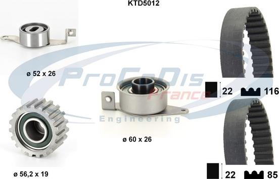 Procodis France KTD5012 - Комплект ангренажен ремък vvparts.bg