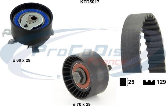 Procodis France KTD5017 - Комплект ангренажен ремък vvparts.bg