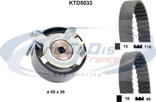 Procodis France KTD5033 - Комплект ангренажен ремък vvparts.bg