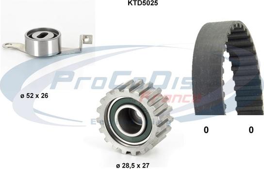 Procodis France KTD5025 - Комплект ангренажен ремък vvparts.bg