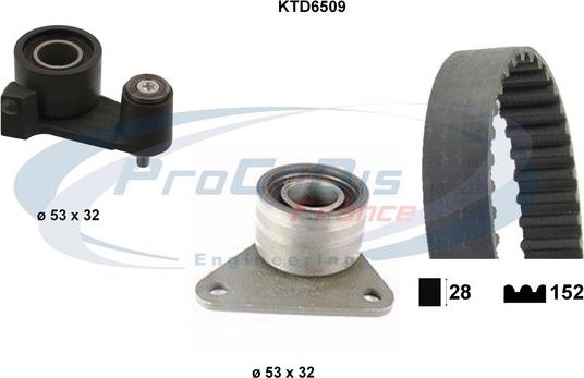 Procodis France KTD6509 - Комплект ангренажен ремък vvparts.bg