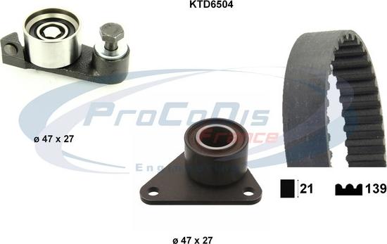 Procodis France KTD6504 - Комплект ангренажен ремък vvparts.bg