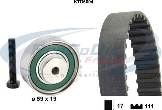 Procodis France KTD6004 - Комплект ангренажен ремък vvparts.bg