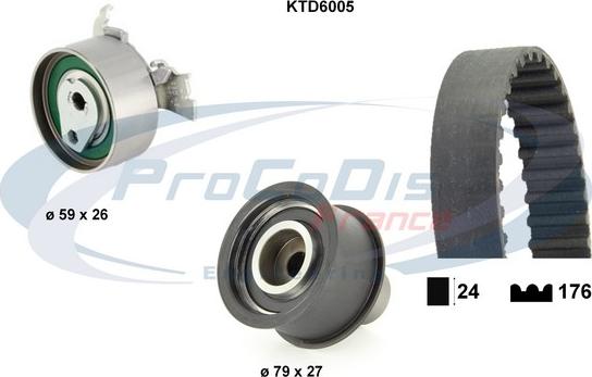 Procodis France KTD6005 - Комплект ангренажен ремък vvparts.bg