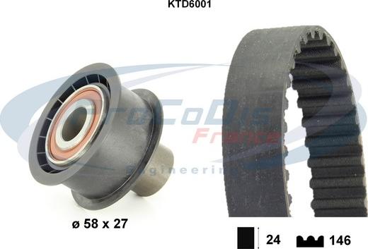 Procodis France KTD6001 - Комплект ангренажен ремък vvparts.bg