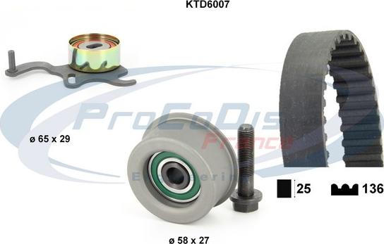 Procodis France KTD6007 - Комплект ангренажен ремък vvparts.bg