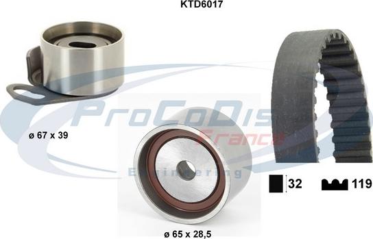 Procodis France KTD6017 - Комплект ангренажен ремък vvparts.bg
