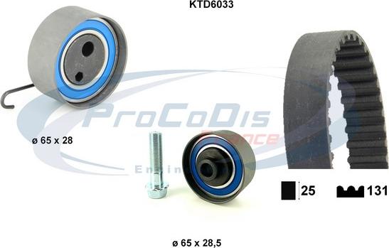 Procodis France KTD6033 - Комплект ангренажен ремък vvparts.bg