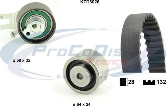 Procodis France KTD6026 - Комплект ангренажен ремък vvparts.bg