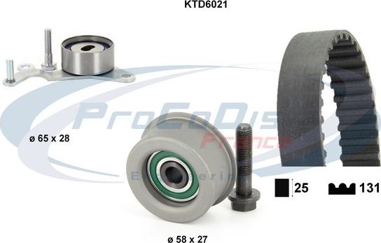 Procodis France KTD6021 - Комплект ангренажен ремък vvparts.bg