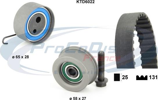 Procodis France KTD6022 - Комплект ангренажен ремък vvparts.bg