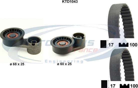 Procodis France KTD1043 - Комплект ангренажен ремък vvparts.bg