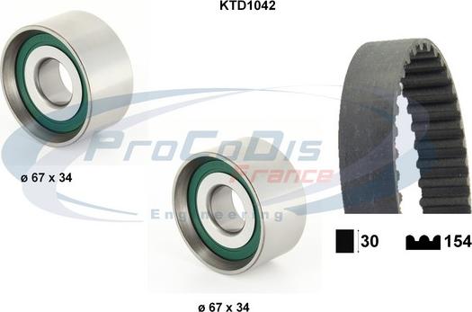 Procodis France KTD1042 - Комплект ангренажен ремък vvparts.bg