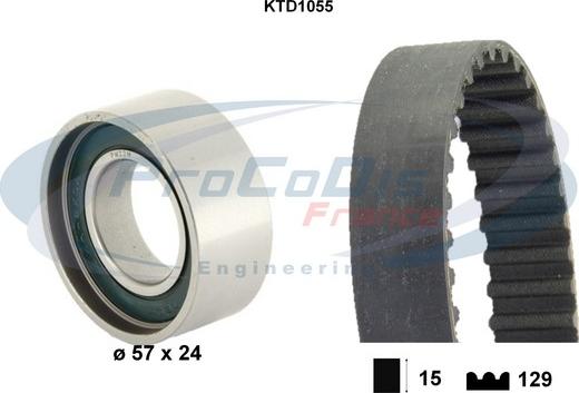 Procodis France KTD1055 - Комплект ангренажен ремък vvparts.bg