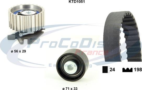 Procodis France KTD1051 - Комплект ангренажен ремък vvparts.bg