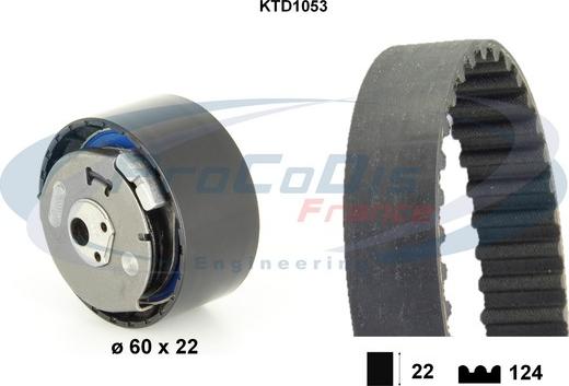 Procodis France KTD1053 - Комплект ангренажен ремък vvparts.bg