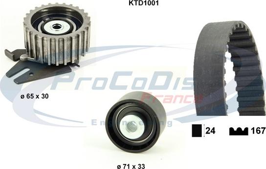 Procodis France KTD1001 - Комплект ангренажен ремък vvparts.bg