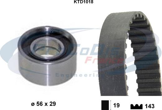 Procodis France KTD1018 - Комплект ангренажен ремък vvparts.bg