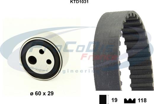 Procodis France KTD1031 - Комплект ангренажен ремък vvparts.bg