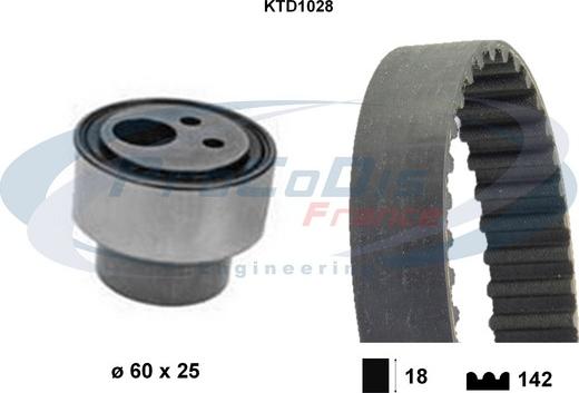 Procodis France KTD1028 - Комплект ангренажен ремък vvparts.bg