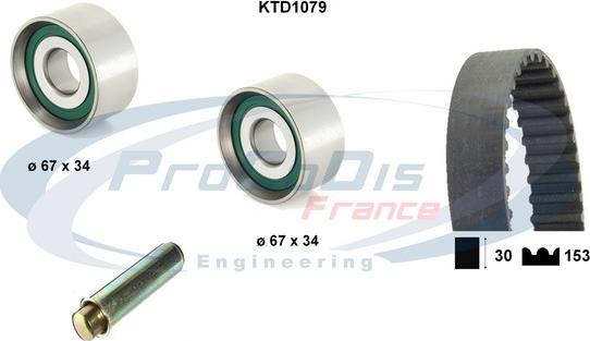 Procodis France KTD1079 - Комплект ангренажен ремък vvparts.bg