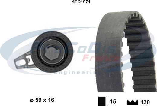 Procodis France KTD1071 - Комплект ангренажен ремък vvparts.bg