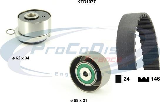 Procodis France KTD1077 - Комплект ангренажен ремък vvparts.bg