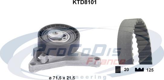 Procodis France KTD8101 - Комплект ангренажен ремък vvparts.bg