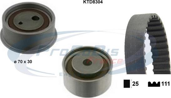 Procodis France KTD8304 - Комплект ангренажен ремък vvparts.bg