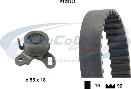 Procodis France KTD8301 - Комплект ангренажен ремък vvparts.bg