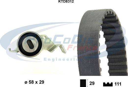 Procodis France KTD8312 - Комплект ангренажен ремък vvparts.bg