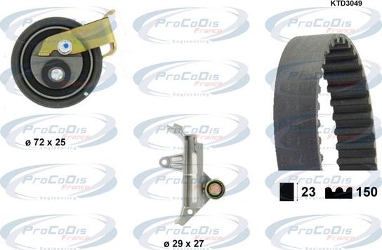 Procodis France KTD3049 - Комплект ангренажен ремък vvparts.bg