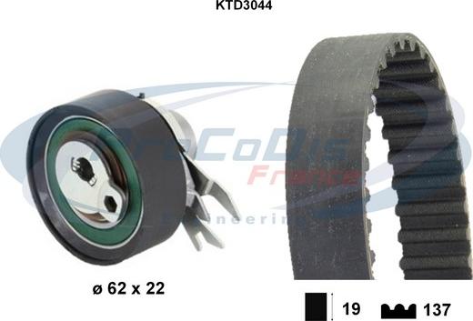 Procodis France KTD3044 - Комплект ангренажен ремък vvparts.bg