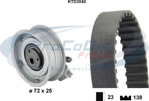 Procodis France KTD3040 - Комплект ангренажен ремък vvparts.bg