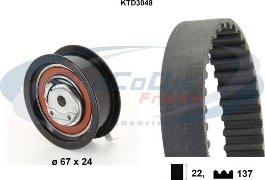 Procodis France KTD3048 - Комплект ангренажен ремък vvparts.bg