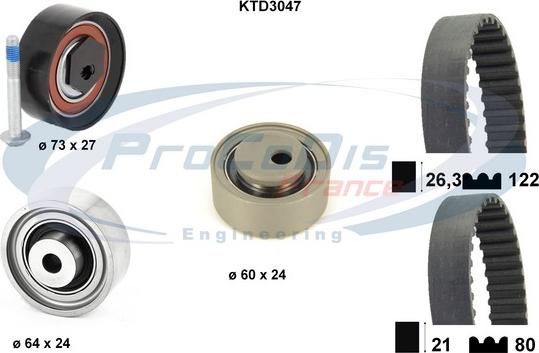 Procodis France KTD3047 - Комплект ангренажен ремък vvparts.bg