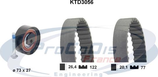 Procodis France KTD3056 - Комплект ангренажен ремък vvparts.bg