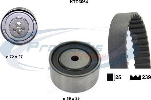 Procodis France KTD3064 - Комплект ангренажен ремък vvparts.bg