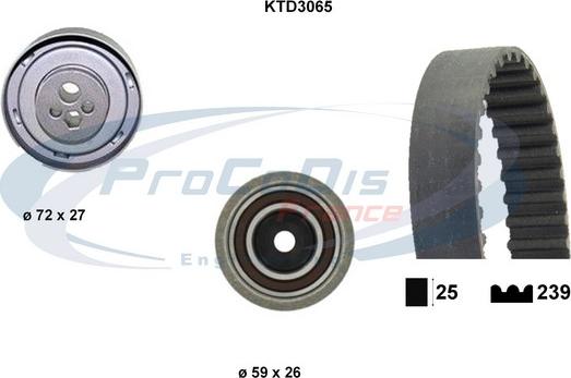 Procodis France KTD3065 - Комплект ангренажен ремък vvparts.bg