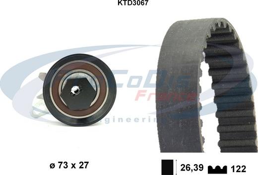 Procodis France KTD3067 - Комплект ангренажен ремък vvparts.bg