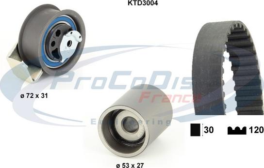 Procodis France KTD3004 - Комплект ангренажен ремък vvparts.bg