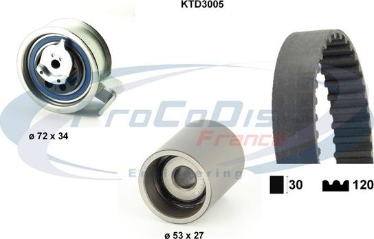 Procodis France KTD3005 - Комплект ангренажен ремък vvparts.bg