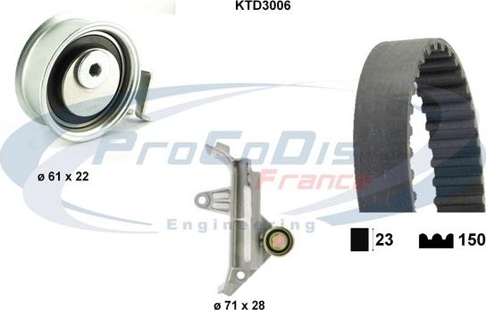 Procodis France KTD3006 - Комплект ангренажен ремък vvparts.bg