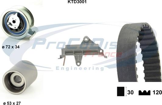 Procodis France KTD3001 - Комплект ангренажен ремък vvparts.bg