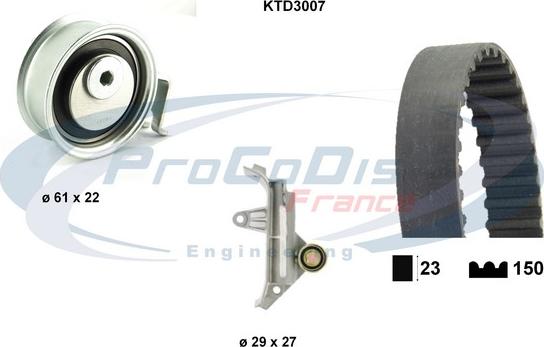 Procodis France KTD3007 - Комплект ангренажен ремък vvparts.bg