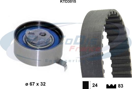 Procodis France KTD3015 - Комплект ангренажен ремък vvparts.bg