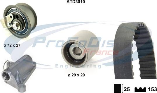 Procodis France KTD3010 - Комплект ангренажен ремък vvparts.bg