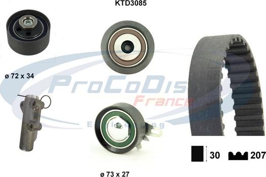 Procodis France KTD3085 - Комплект ангренажен ремък vvparts.bg