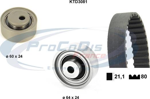 Procodis France KTD3081 - Комплект ангренажен ремък vvparts.bg